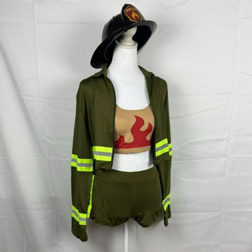 Sexy Firefighter Costume 4 Piece Set - M - NWT